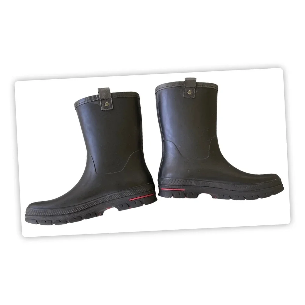 Polo Ralph Lauren Rain Boots Mens Black Pull On Warrington Dry Goods Size‎ 11D